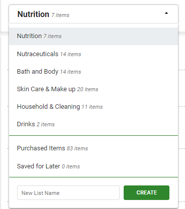 Melaleuca Shopping Lists