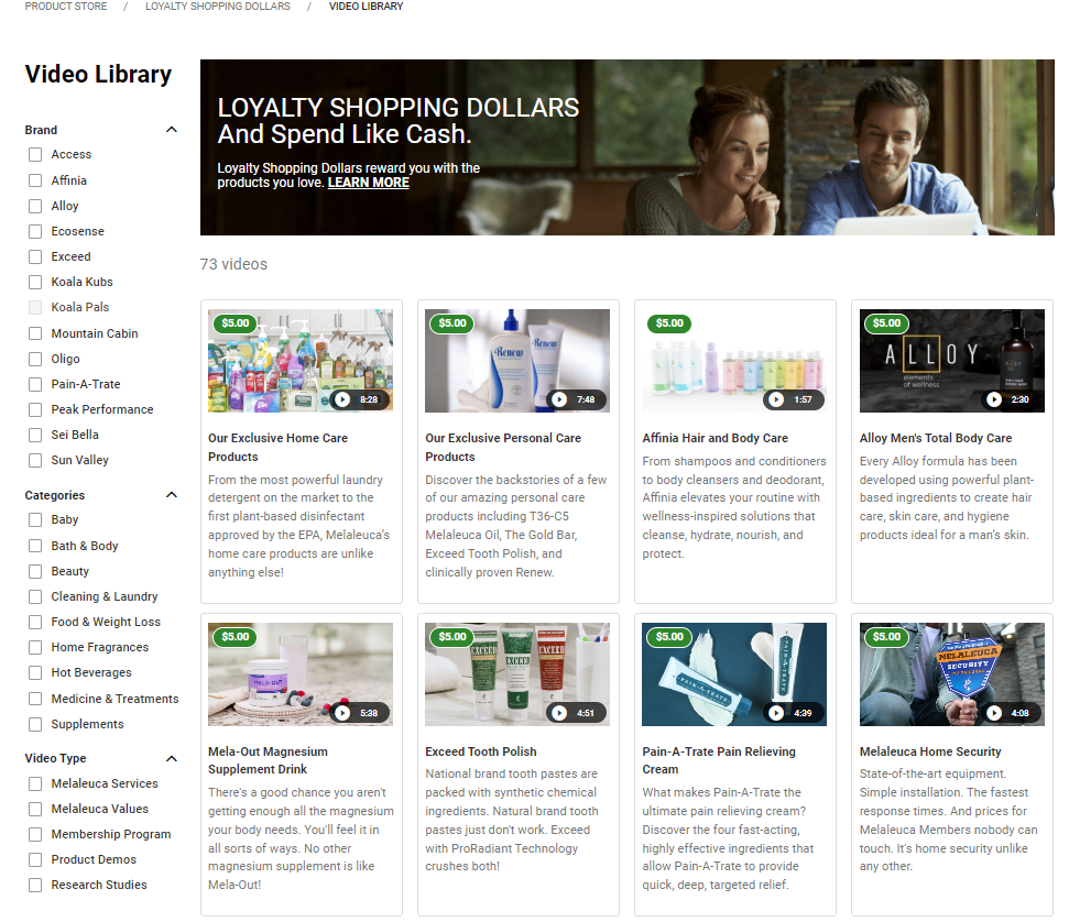 Melaleuca Video Library